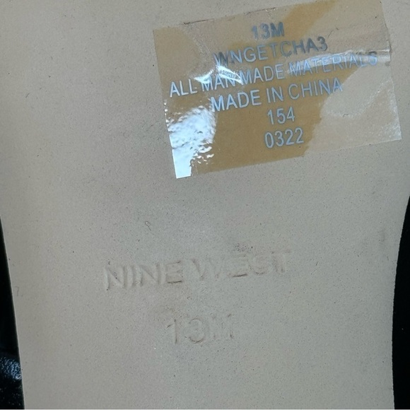 NINE WEST Strappy Open Toe Heel Sandals Platform Block Heels Size 13 - Picture 15 of 16